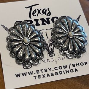 Texas Gringa Silver Concho Earrings